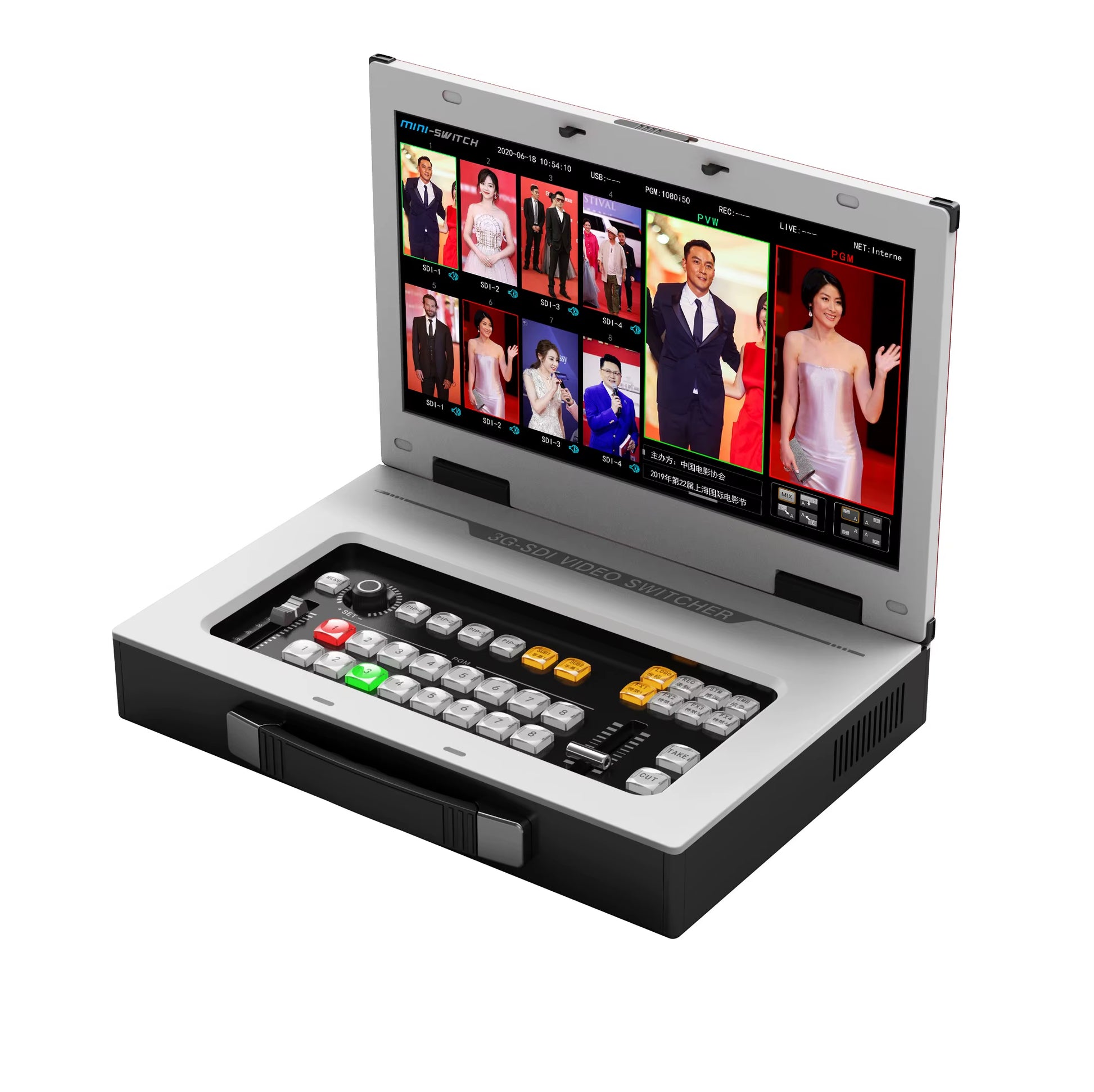 Zoomking Zmk830Pro Video Mixer Director 8-Channel HD-SDI Video Switcher Multi-View Stream 4*SDI Inputs VS Atem Roland Switcher